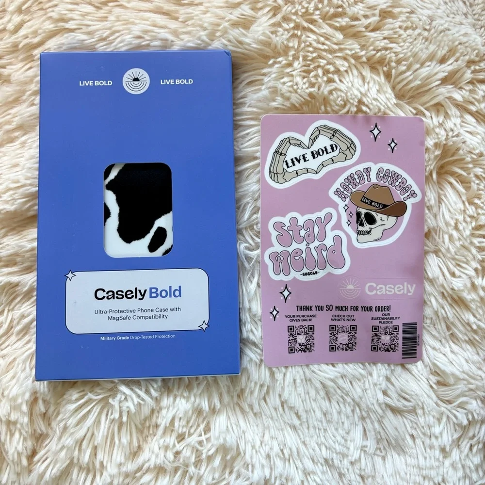 Casely Current MOOd Cow Print MagSafe Phone Case for iPhone 15 NIB